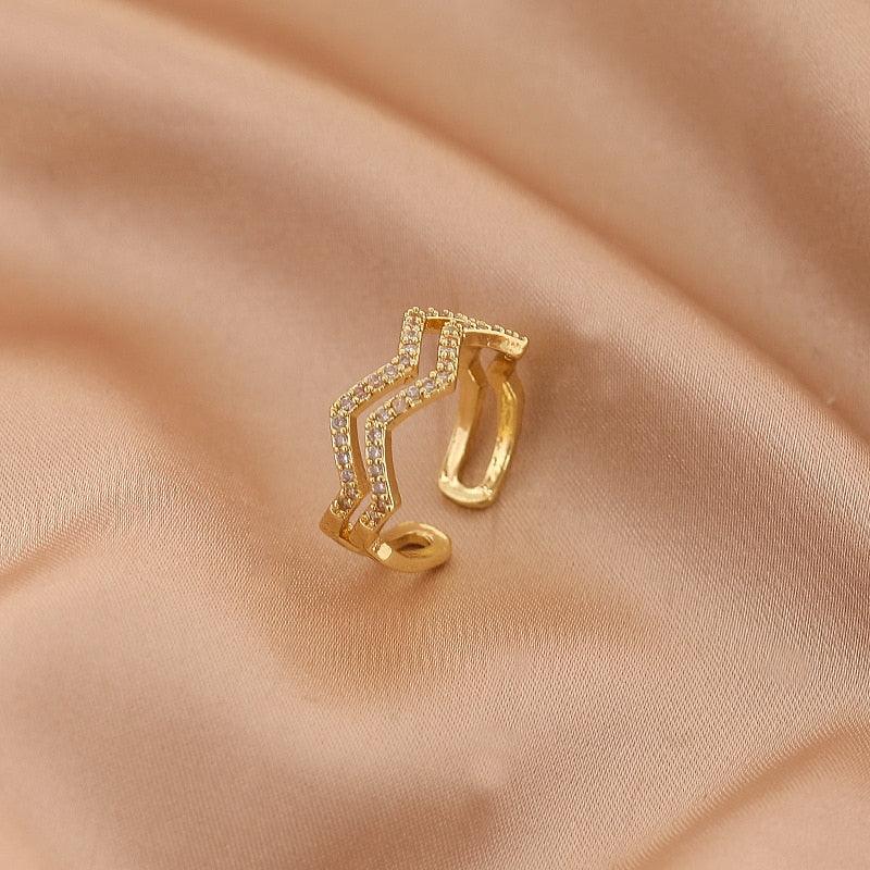 Luxury Gold Color Pearl Zircon Rings for Woman - BestShop