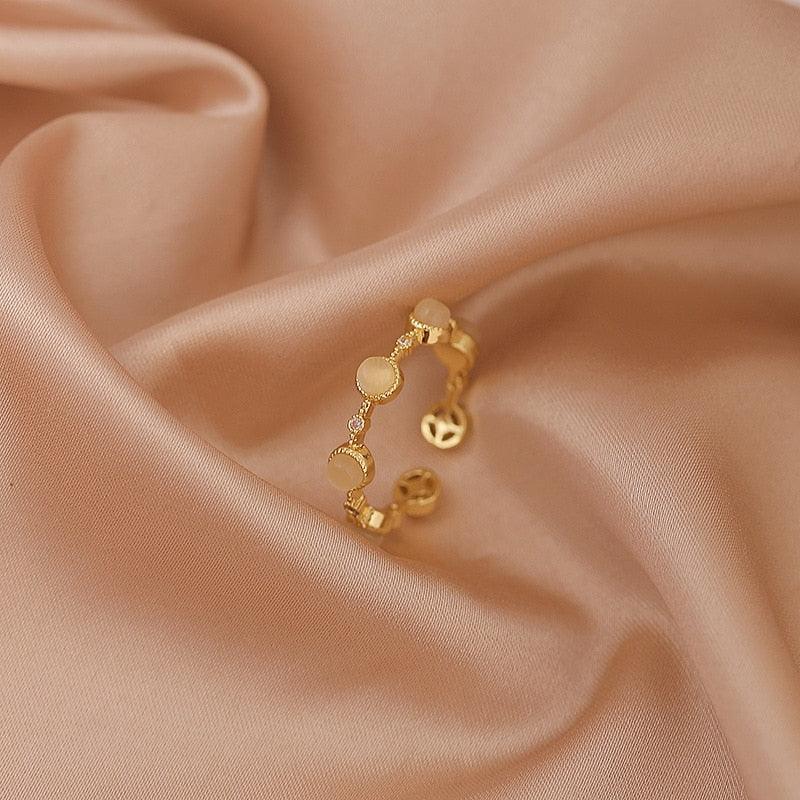 Luxury Gold Color Pearl Zircon Rings for Woman - BestShop