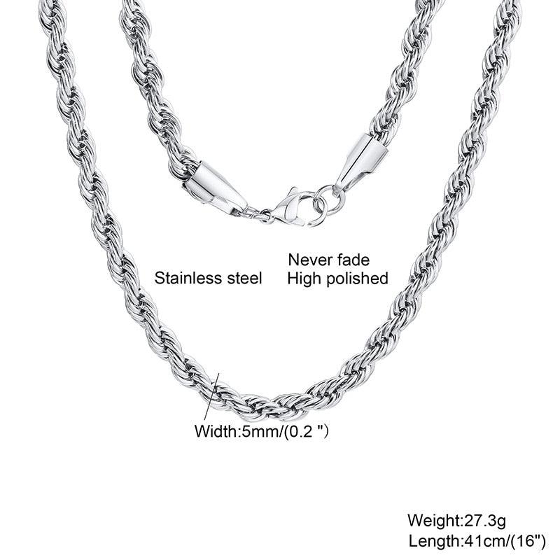 Men Stainless Steel Ropes Long Necklace - BestShop