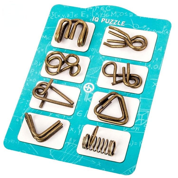 Metal Montessori Puzzle Wire IQ Mind Brain Teaser 8pcs - BestShop