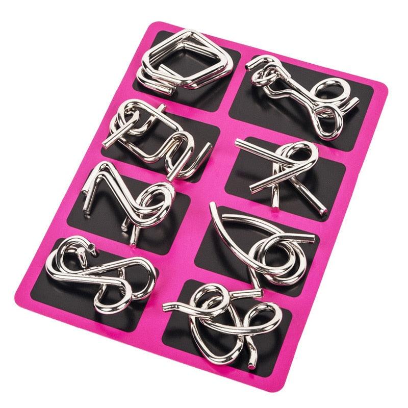 Metal Montessori Puzzle Wire IQ Mind Brain Teaser 8pcs - BestShop