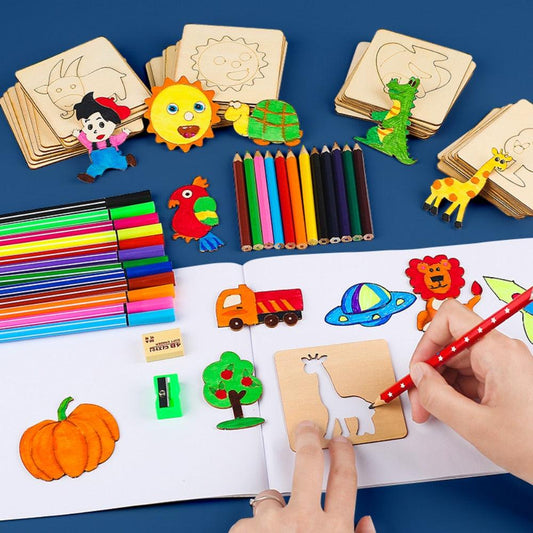 Montessori Kids Toys Drawing Toys Wooden DIY Painting - BestShop