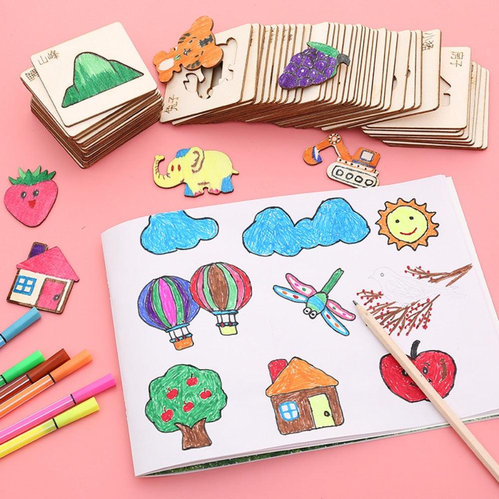 Montessori Kids Toys Drawing Toys Wooden DIY Painting - BestShop