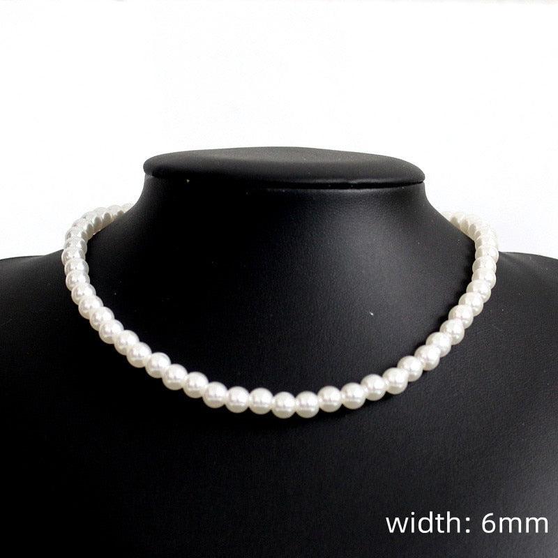 New Trendy Imitation Pearl Necklace Men Women - BestShop