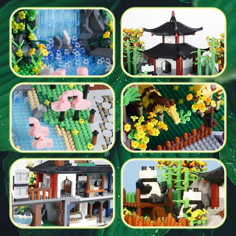 Rainforest Panda Zoo Building Blocks Set - BestShop