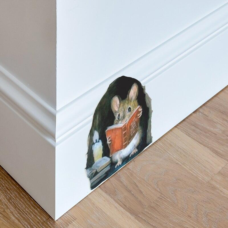 Realistic Mouse Hole Wall Stickers - BestShop