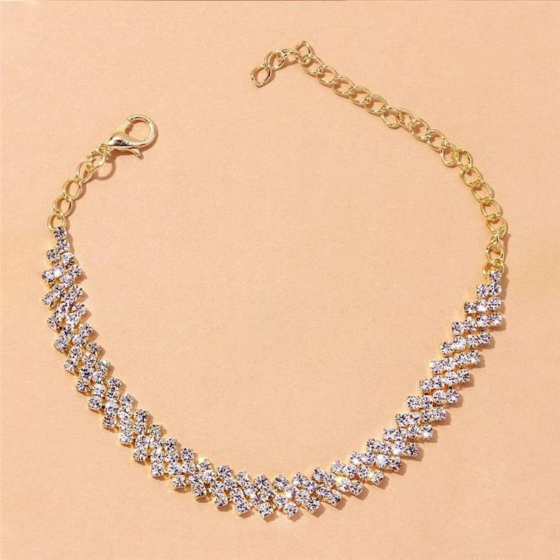 Shiny Cubic Zirconia Chain Anklets for Women - BestShop
