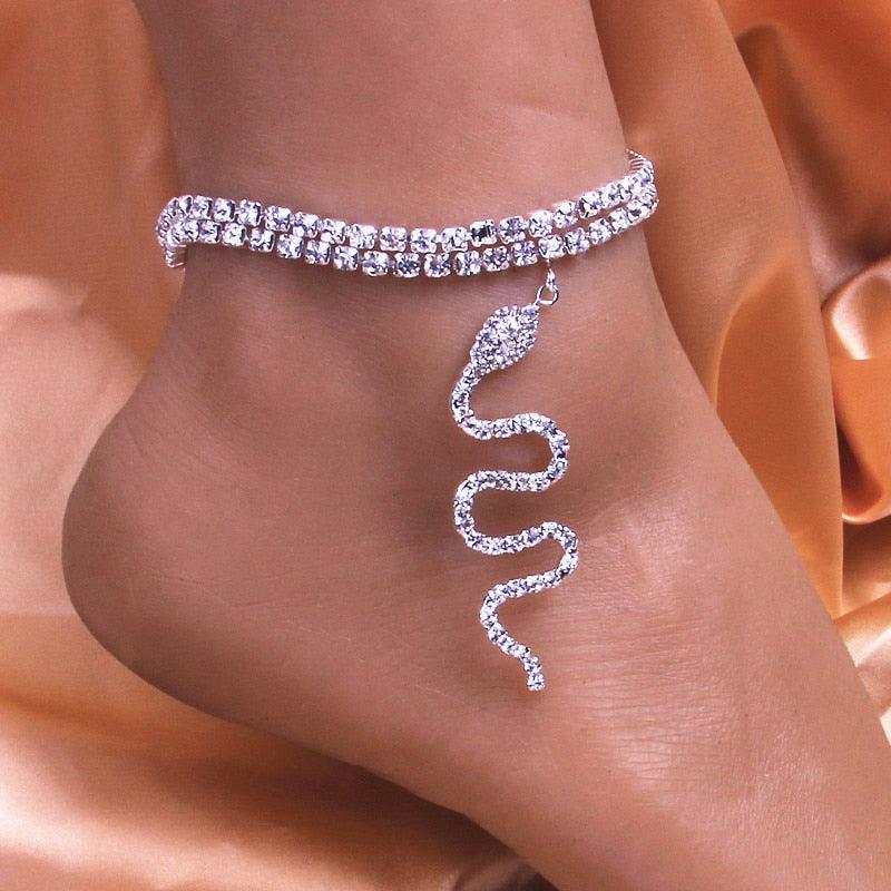 Shiny Cubic Zirconia Chain Anklets for Women - BestShop