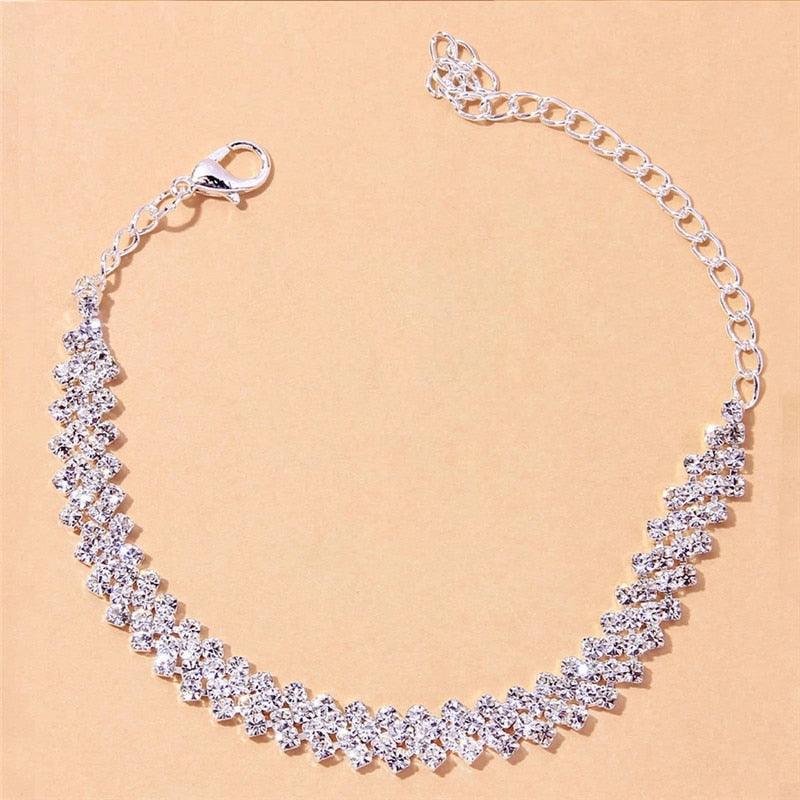 Shiny Cubic Zirconia Chain Anklets for Women - BestShop