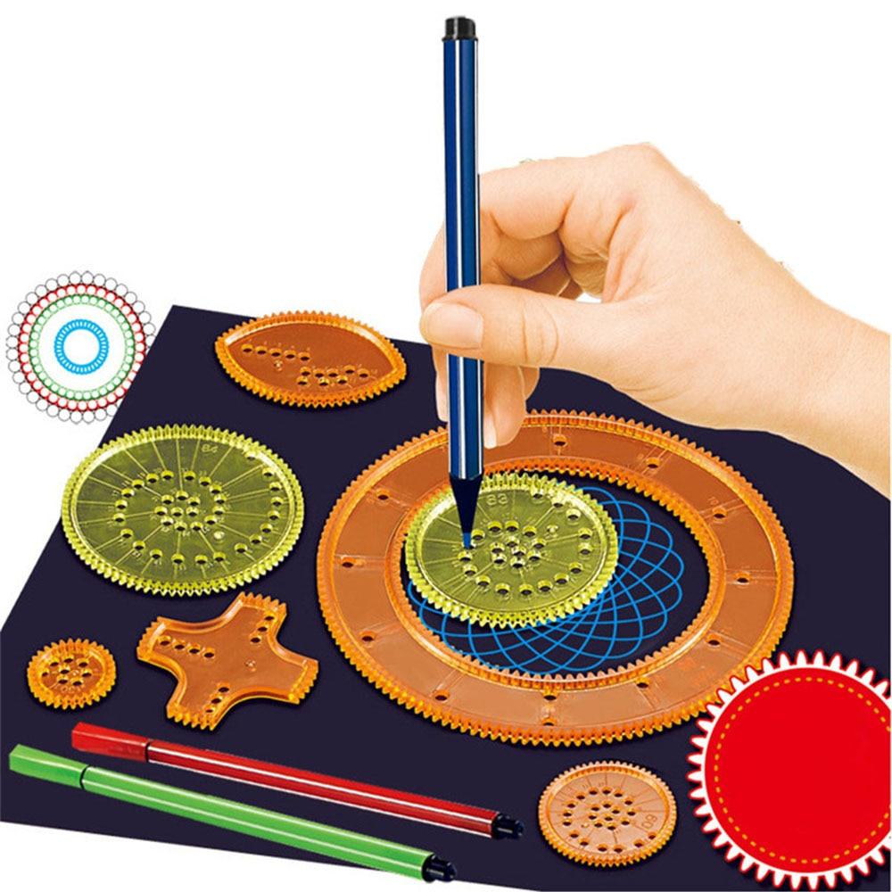 Spirograph Drawing Toys Set Interlocking Gears 27pcs - BestShop