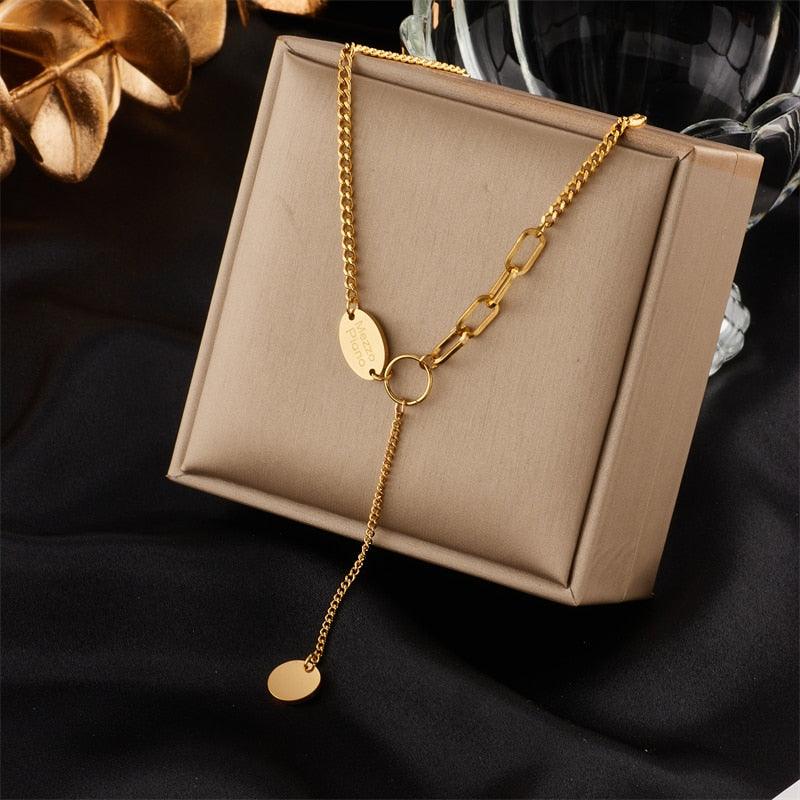 Stainless Steel Geometry Star Moon Butterfly Pendant Necklace - BestShop
