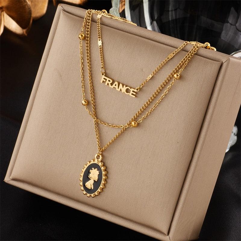 Stainless Steel Geometry Star Moon Butterfly Pendant Necklace - BestShop