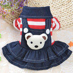 Load image into Gallery viewer, Striped Bear Cute Denim Skirt Pet Clothes - BestShop
