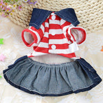 Load image into Gallery viewer, Striped Bear Cute Denim Skirt Pet Clothes - BestShop
