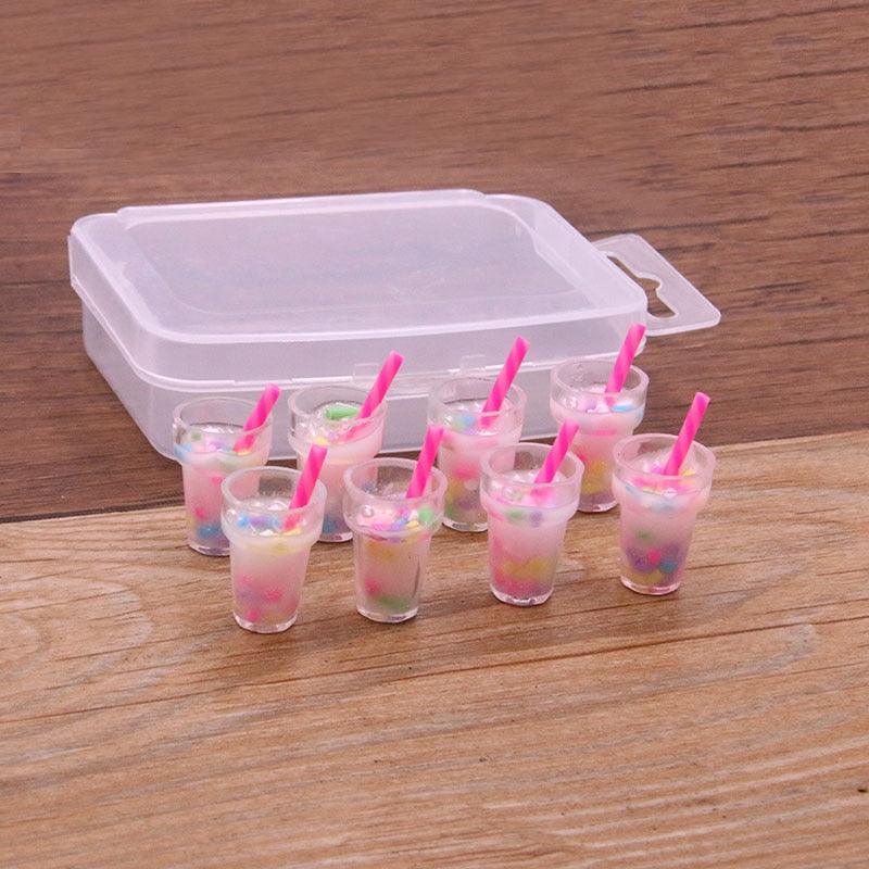 Styles Mix Glass Bottles Milk Tea Cup Ball Earring Charms 10 PCs - BestShop