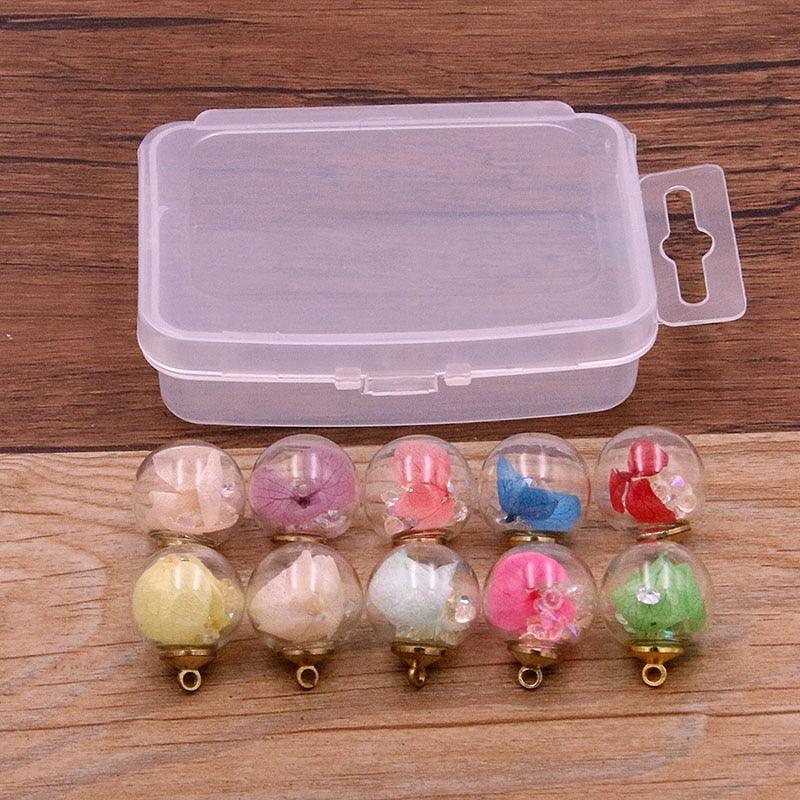 Styles Mix Glass Bottles Milk Tea Cup Ball Earring Charms 10 PCs - BestShop