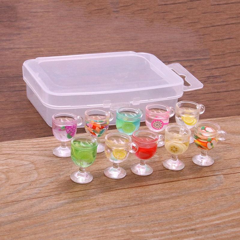 Styles Mix Glass Bottles Milk Tea Cup Ball Earring Charms 10 PCs - BestShop