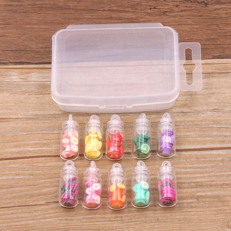 Styles Mix Glass Bottles Milk Tea Cup Ball Earring Charms 10 PCs - BestShop