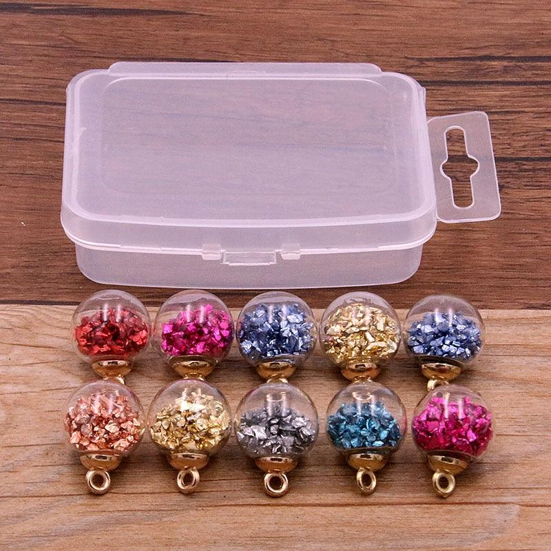 Styles Mix Glass Bottles Milk Tea Cup Ball Earring Charms 10 PCs - BestShop
