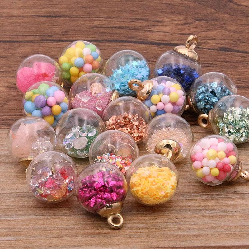 Styles Mix Glass Bottles Milk Tea Cup Ball Earring Charms 10 PCs - BestShop