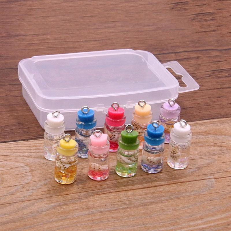 Styles Mix Glass Bottles Milk Tea Cup Ball Earring Charms 10 PCs - BestShop