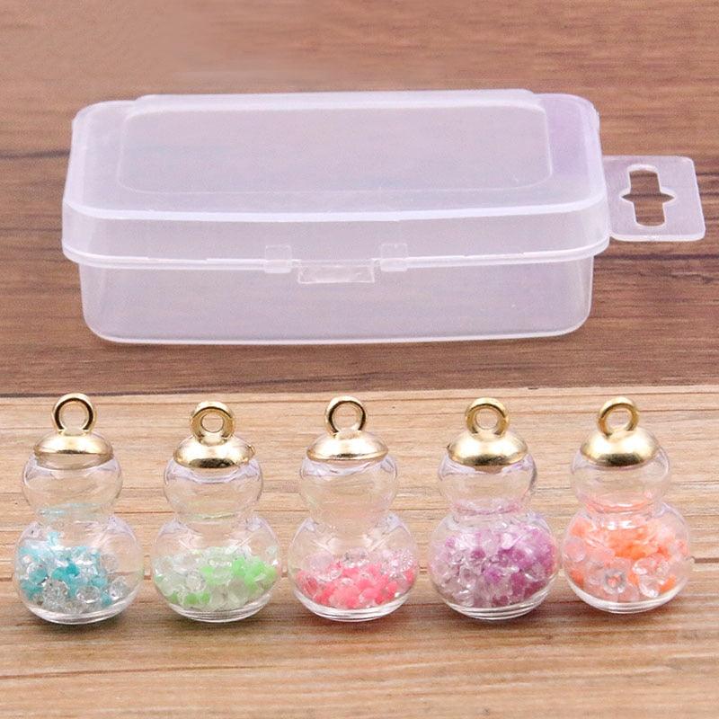 Styles Mix Glass Bottles Milk Tea Cup Ball Earring Charms 10 PCs - BestShop