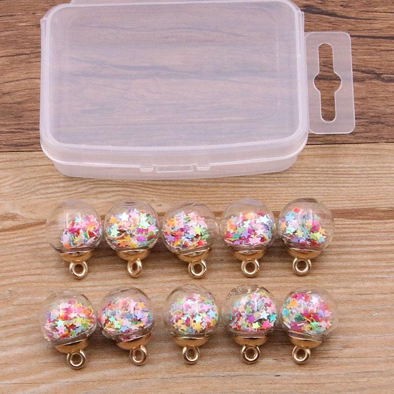 Styles Mix Glass Bottles Milk Tea Cup Ball Earring Charms 10 PCs - BestShop