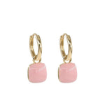Load image into Gallery viewer, Sweet &amp; Cute Pink Square Pendant Earrings - BestShop
