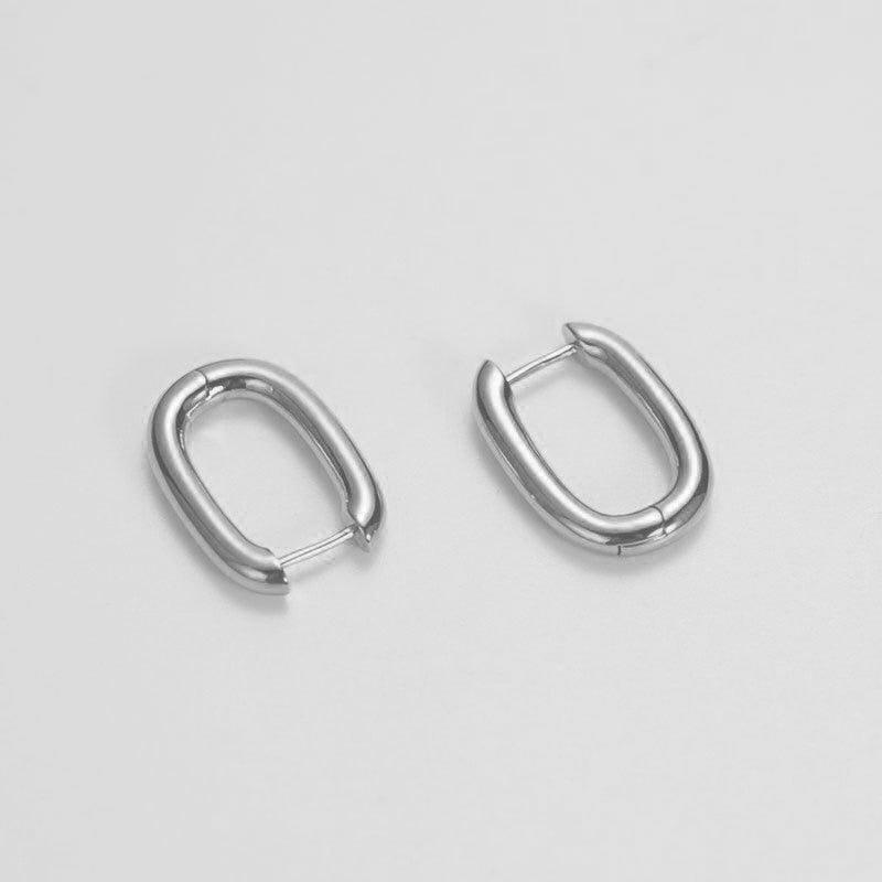 Trendy Simple Silver Color Hoop Earrings For Women - BestShop
