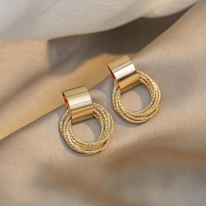 Trendy Simple Silver Color Hoop Earrings For Women - BestShop