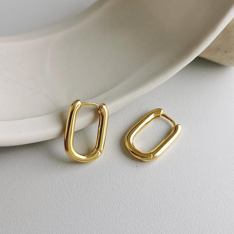 Trendy Simple Silver Color Hoop Earrings For Women - BestShop