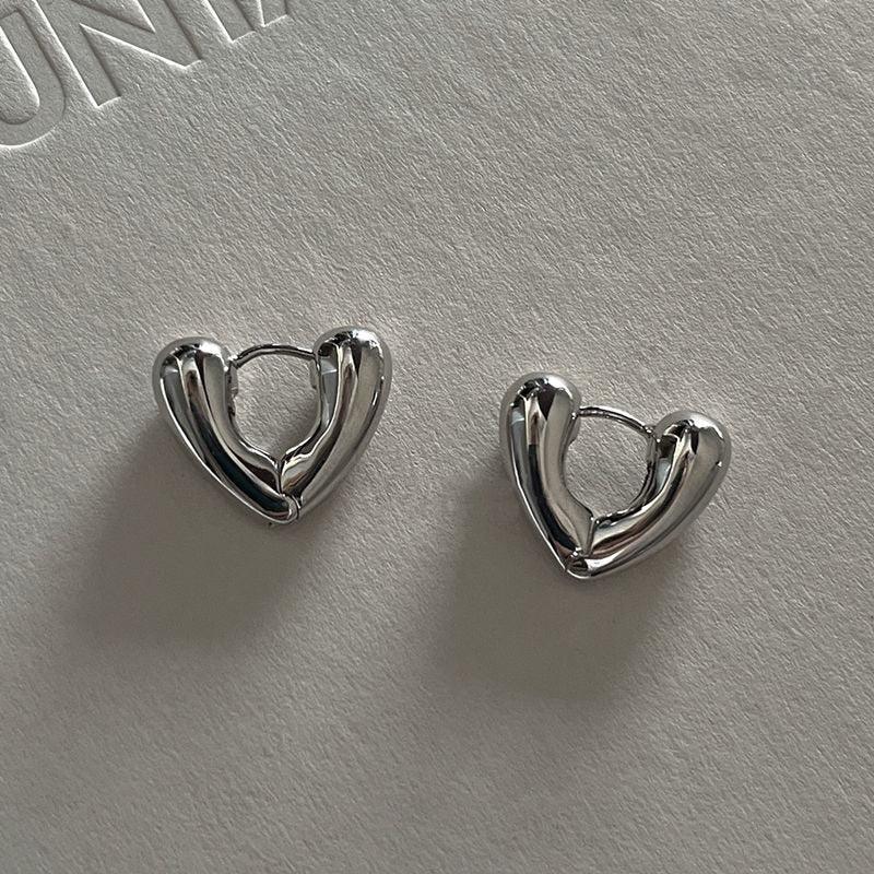 Trendy Simple Silver Color Hoop Earrings For Women - BestShop