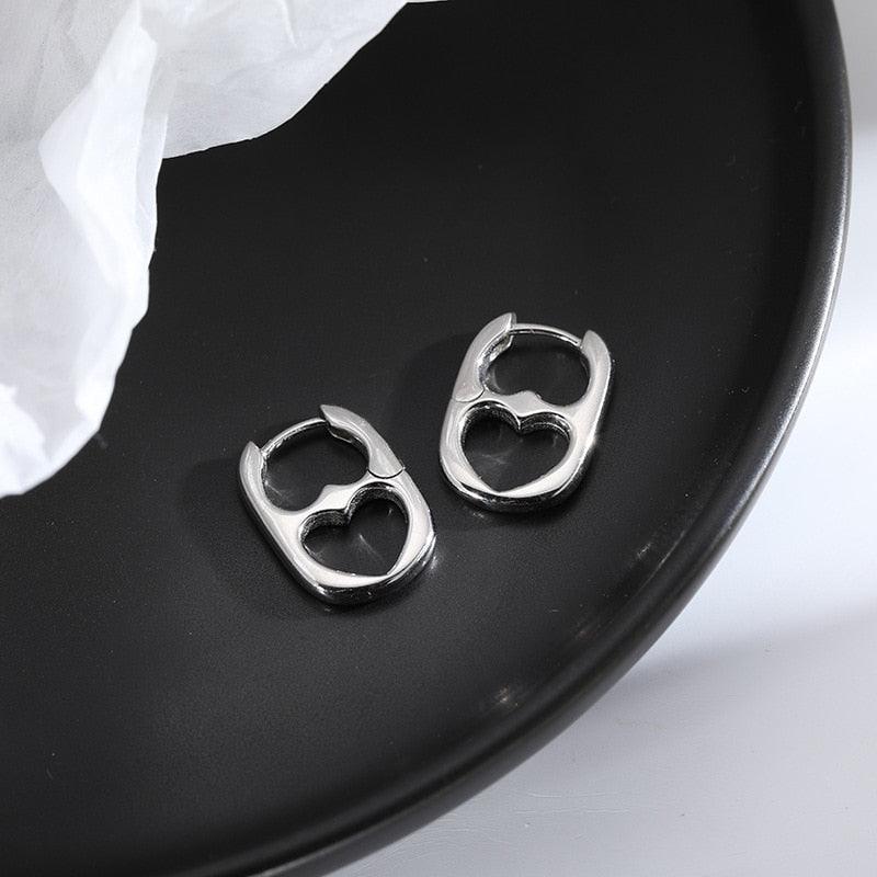 Trendy Simple Silver Color Hoop Earrings For Women - BestShop