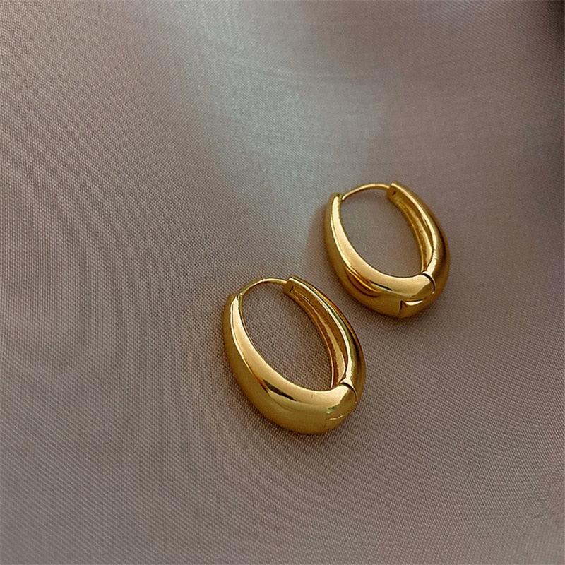 Trendy Simple Silver Color Hoop Earrings For Women - BestShop