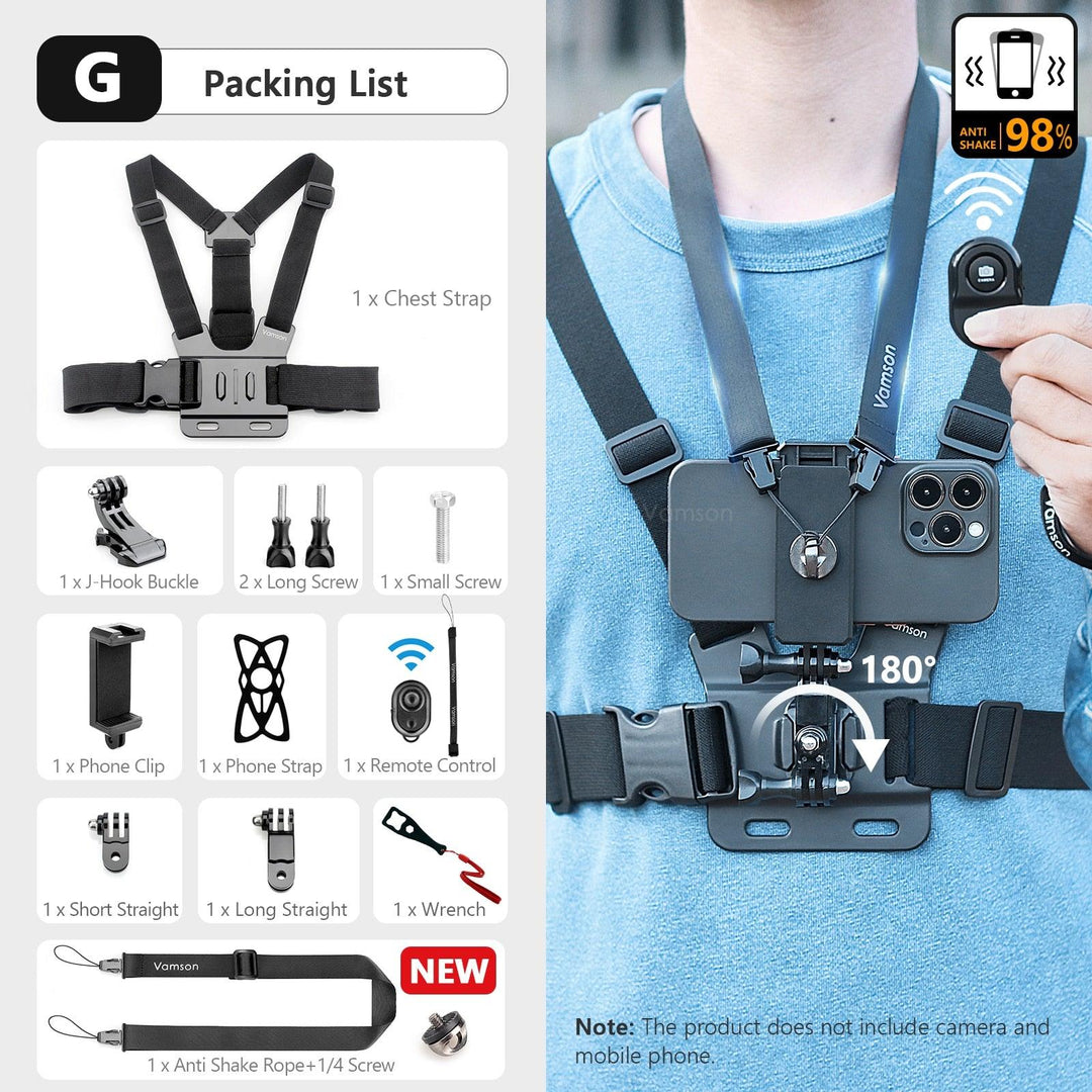 Vamson Chest Strap Belt Body Harness Phone/Camera Clip - BestShop