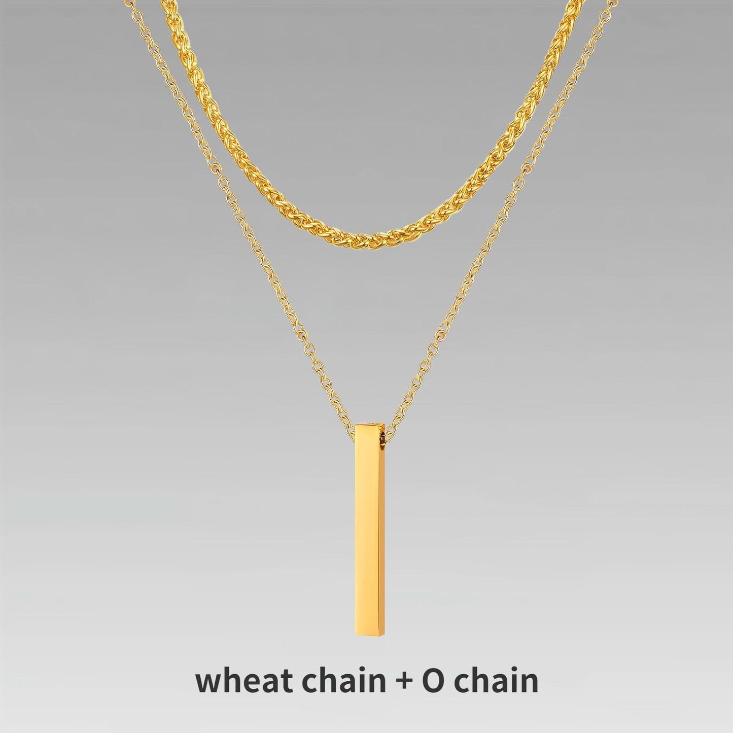 Vnox 3D Vertical Bar Necklaces for Men - BestShop
