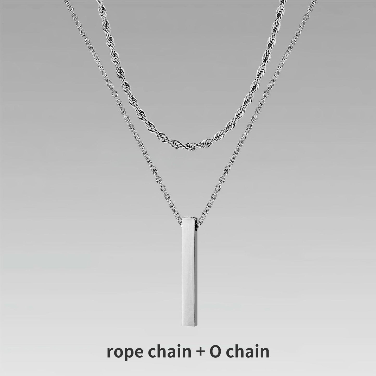 Vnox 3D Vertical Bar Necklaces for Men - BestShop