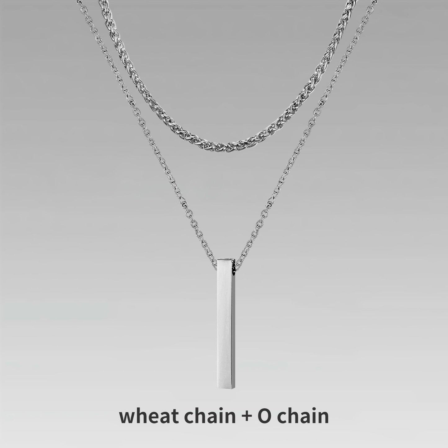 Vnox 3D Vertical Bar Necklaces for Men - BestShop