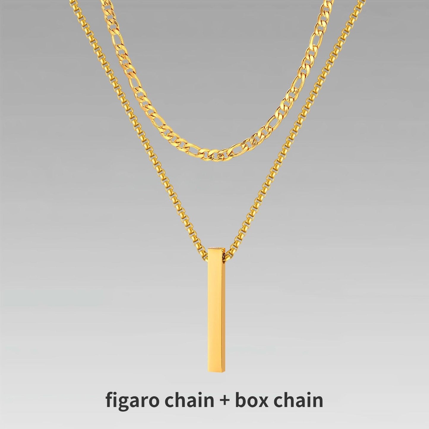 Vnox 3D Vertical Bar Necklaces for Men - BestShop