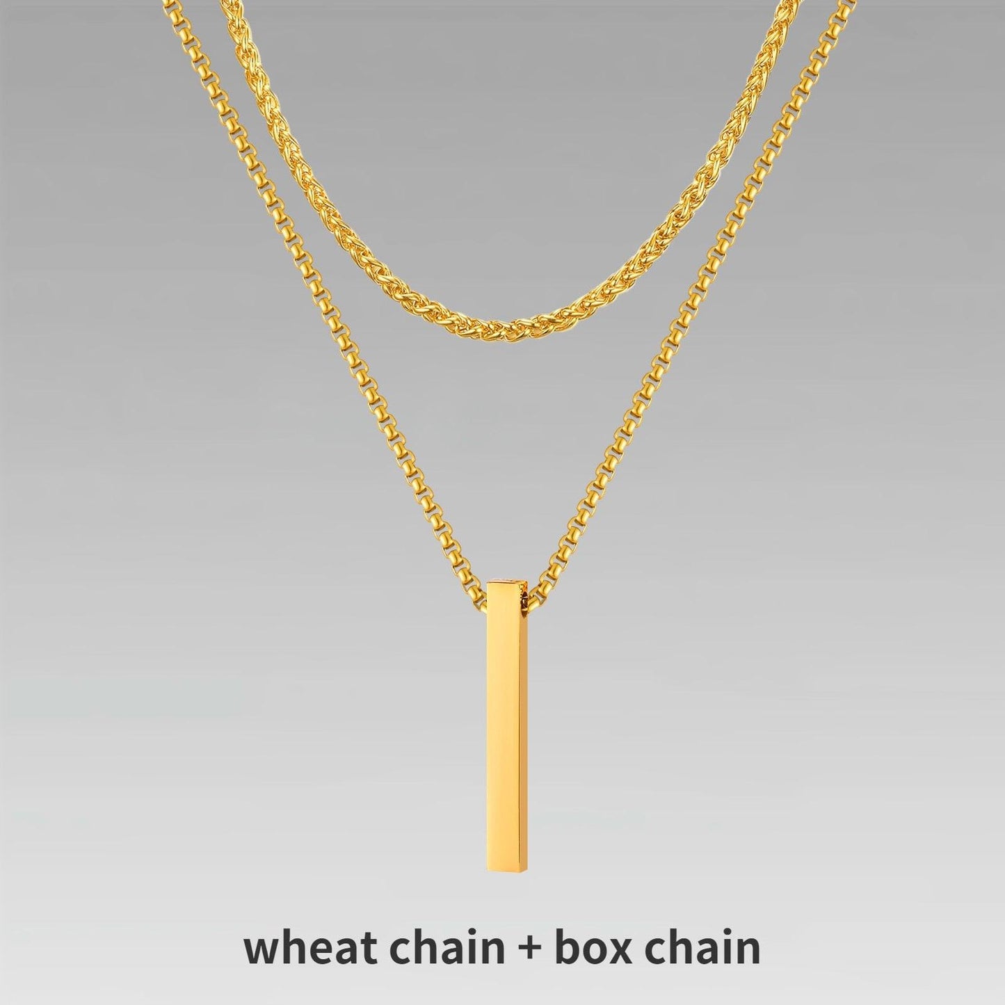 Vnox 3D Vertical Bar Necklaces for Men - BestShop