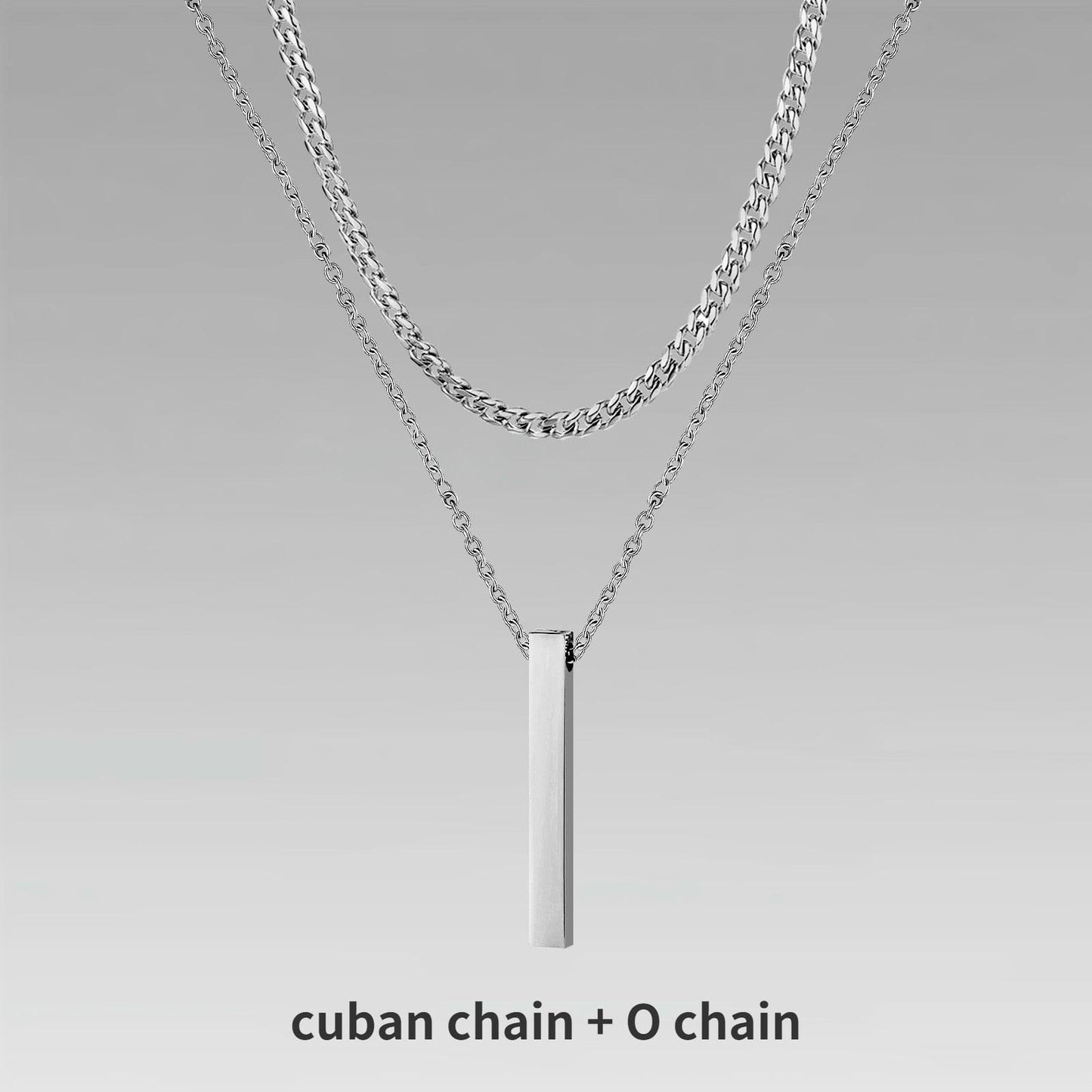 Vnox 3D Vertical Bar Necklaces for Men - BestShop