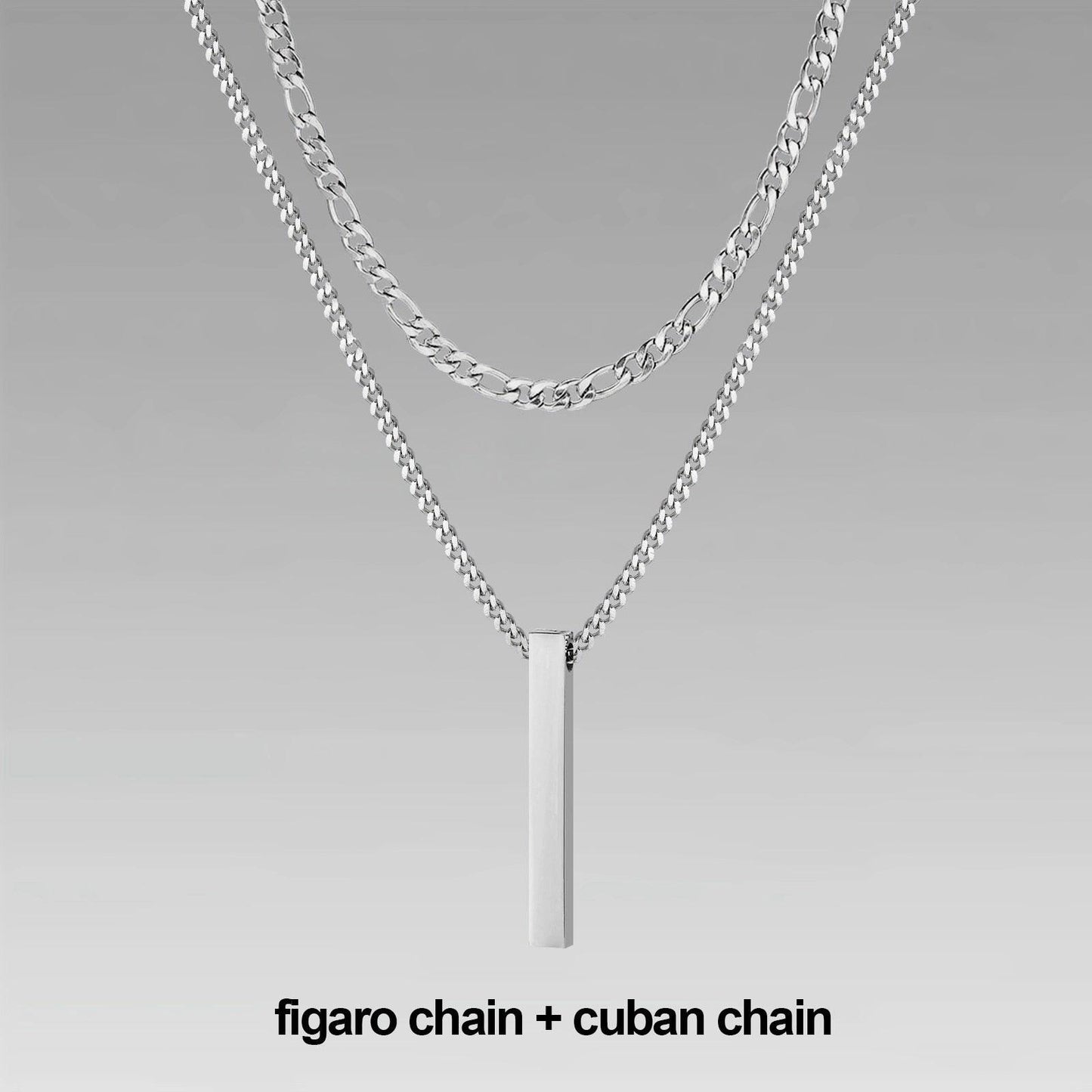 Vnox 3D Vertical Bar Necklaces for Men - BestShop