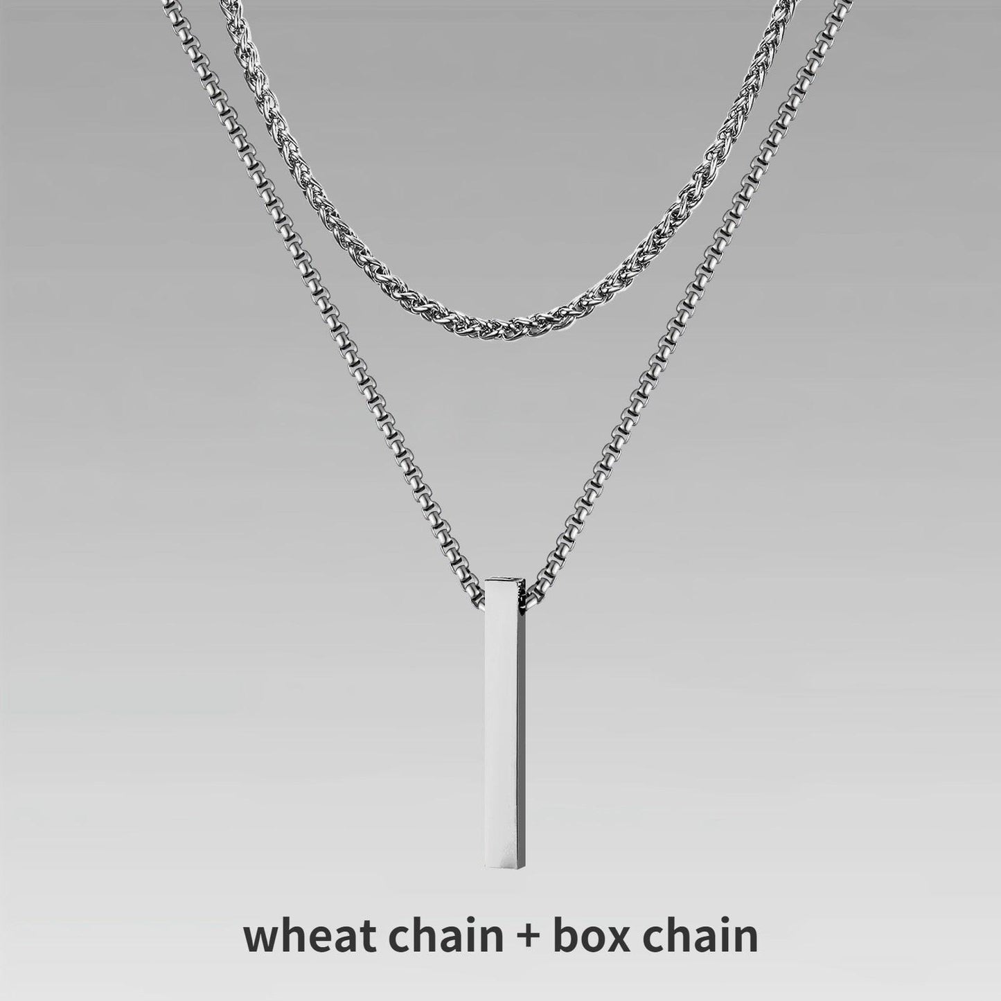Vnox 3D Vertical Bar Necklaces for Men - BestShop