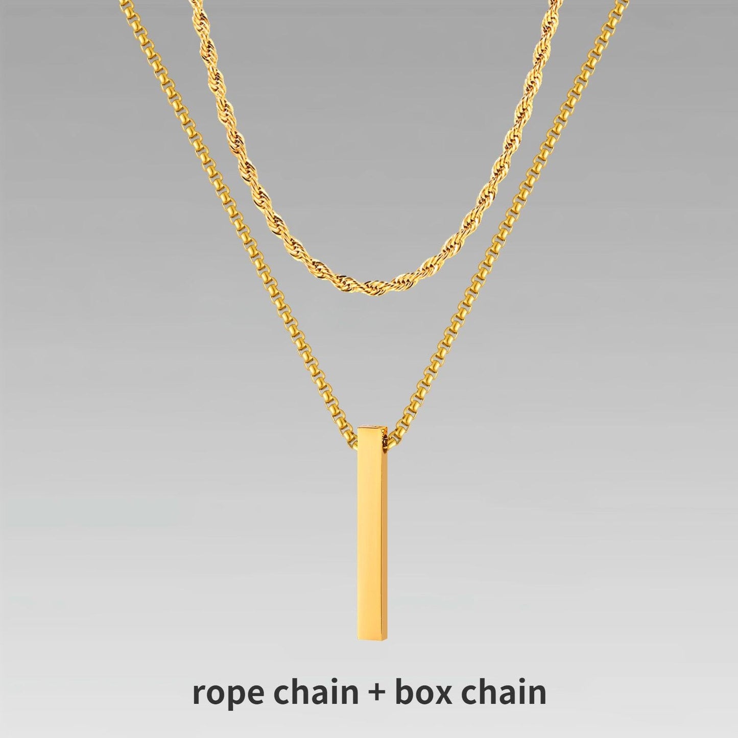 Vnox 3D Vertical Bar Necklaces for Men - BestShop