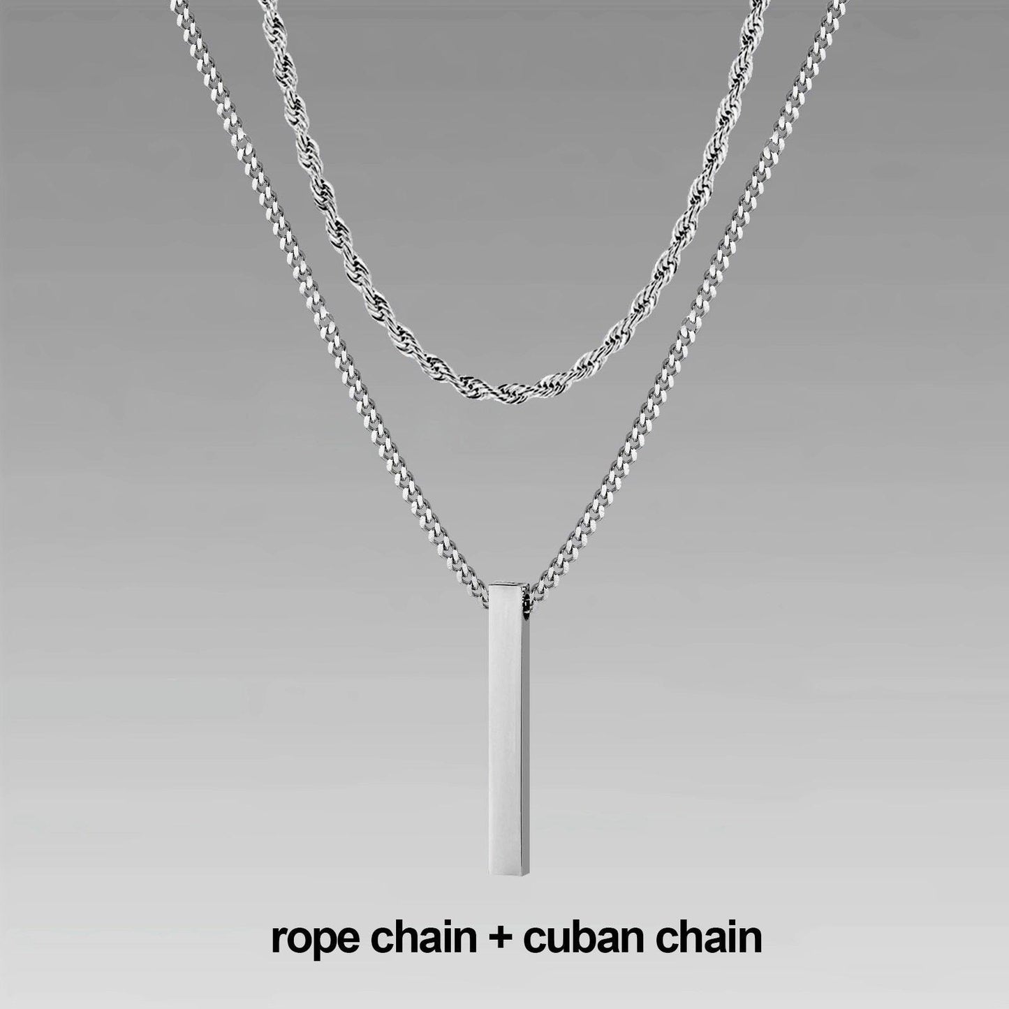 Vnox 3D Vertical Bar Necklaces for Men - BestShop