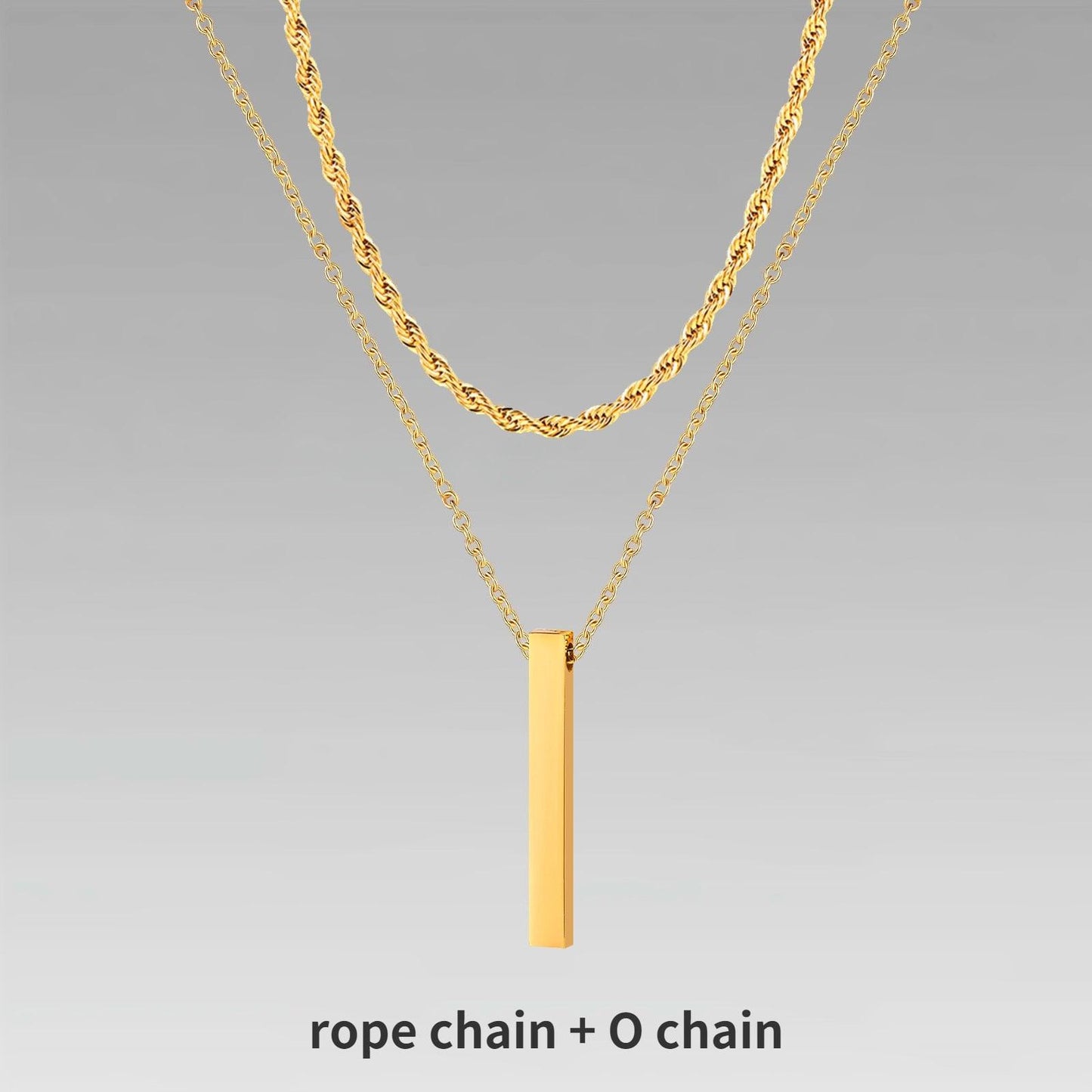 Vnox 3D Vertical Bar Necklaces for Men - BestShop