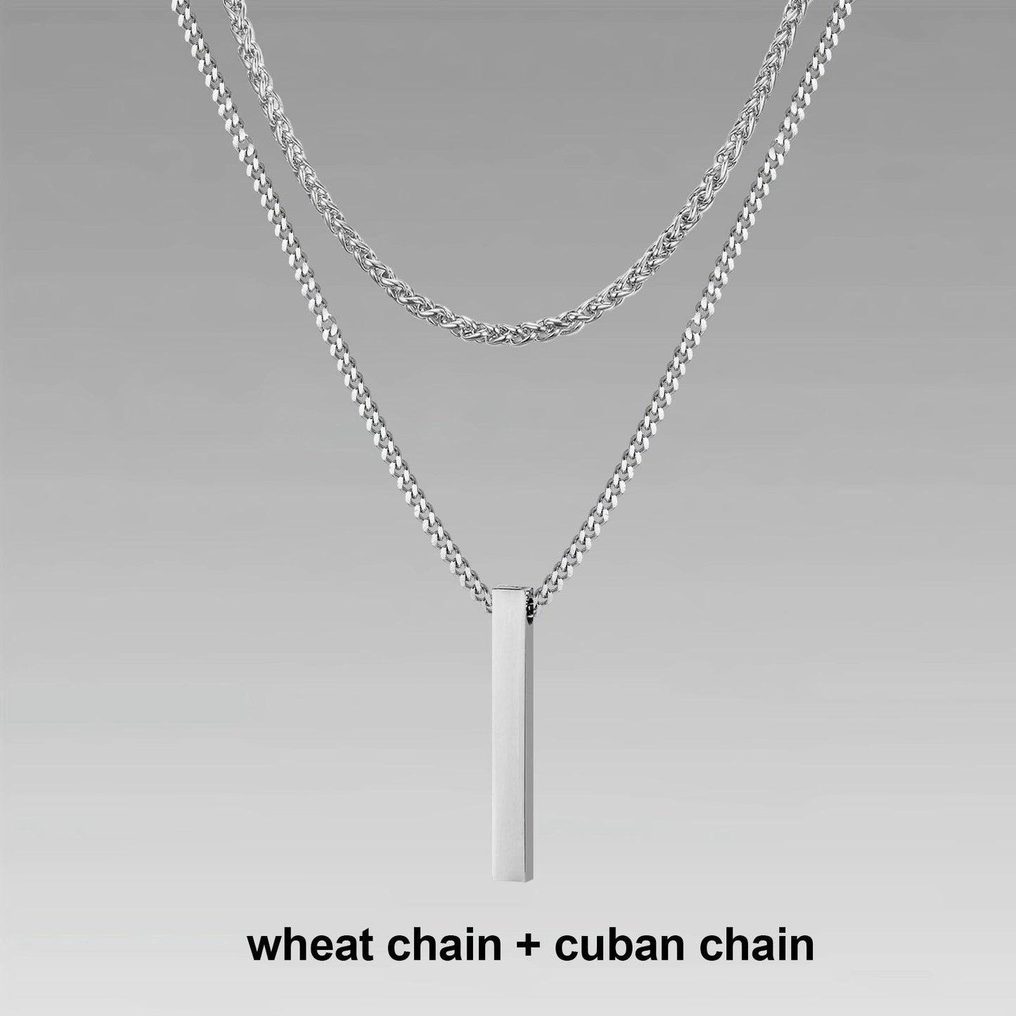Vnox 3D Vertical Bar Necklaces for Men - BestShop