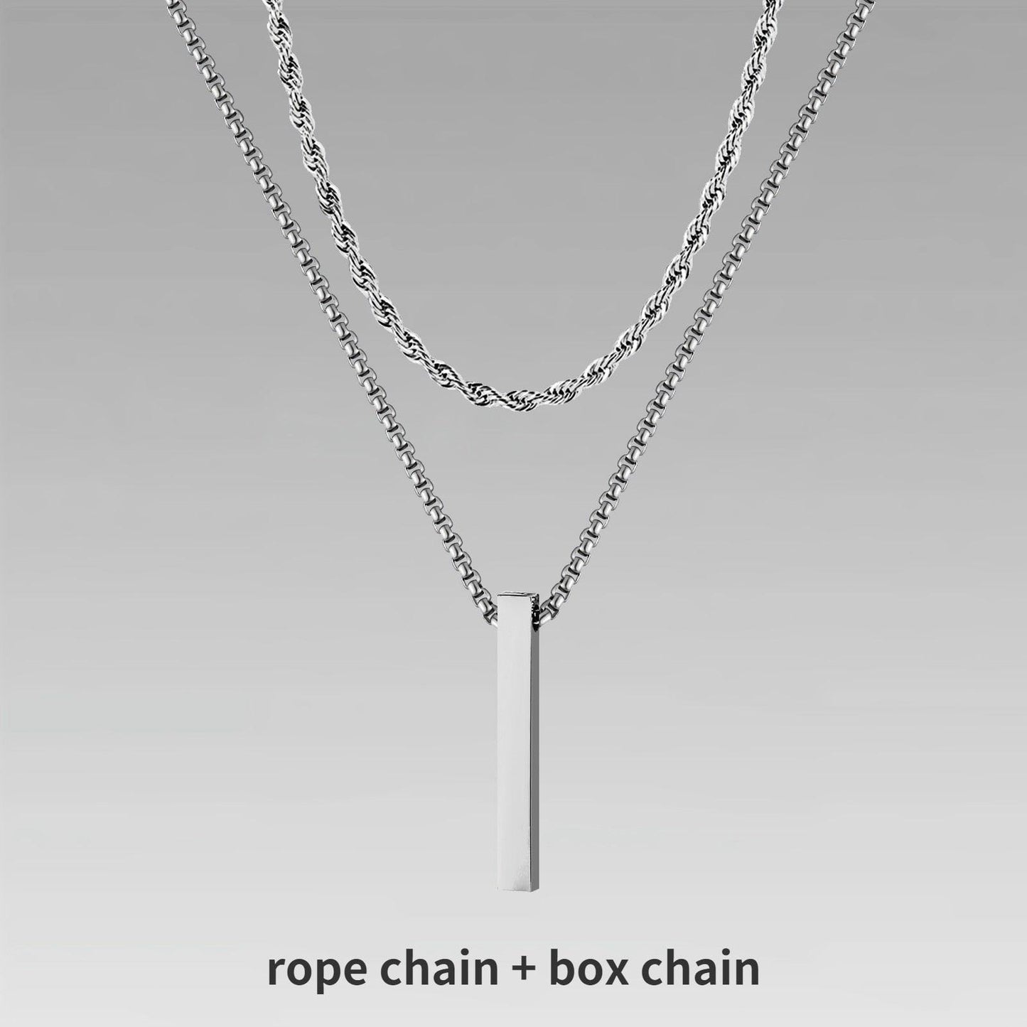 Vnox 3D Vertical Bar Necklaces for Men - BestShop