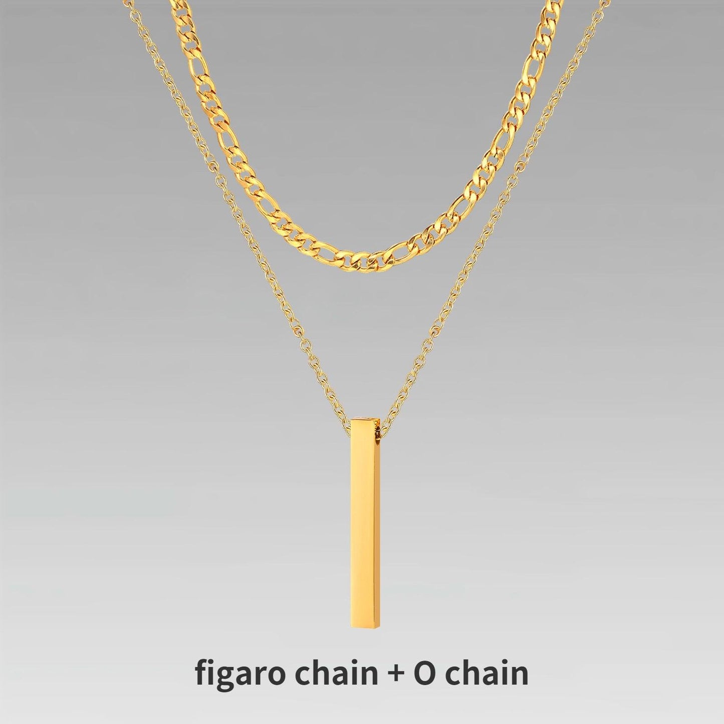 Vnox 3D Vertical Bar Necklaces for Men - BestShop