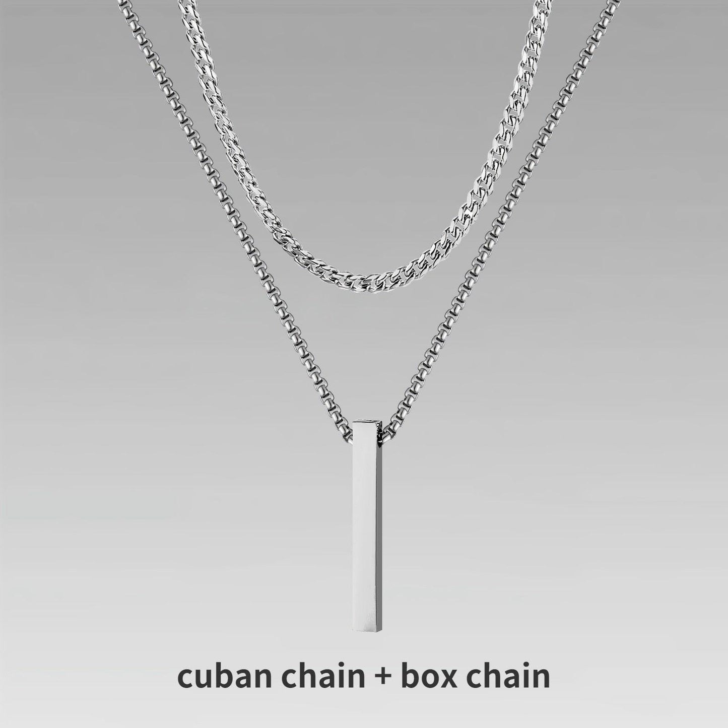 Vnox 3D Vertical Bar Necklaces for Men - BestShop